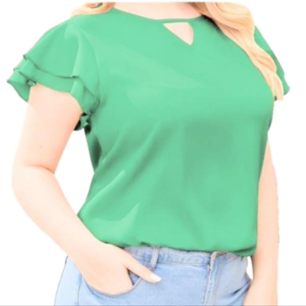NWOT SHEIN Ruffle Sleeve Top 3X